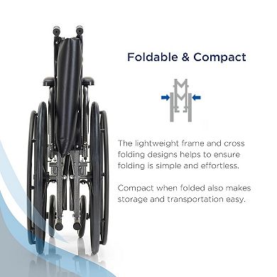 Invacare Essentials Tracer EX1 Wheelchair, Foldable, Elevating Legrests & Desk Length Arms