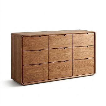 9 Drawer Dresser, 63" Wide Wood Dresser TV Stand for Living Room, Large Storage Organizer