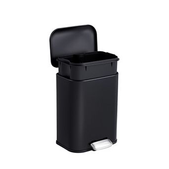 Stainless Steel Kitchen Step Trash Can - 1.3 Gallon/5L, Soft-Close Lid
