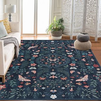 Area Rug, Washable Rugs, Print Non-Slip Foldable Floor Carpe for Living Room Bedroom, Modern