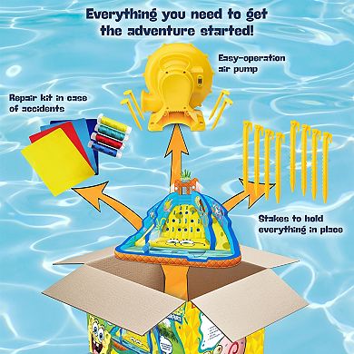 Sunny & Fun SpongeBob Ultra Climber Inflatable Water Slide with Climbing Wall, Two Slides & More!