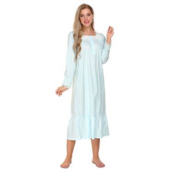 Ekouaer Victorian Nightgown Long Sleeve Vintage Old Fashioned Gown for Women