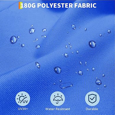 GOCAPTAIN 10FT Patio Umbrella with Solar Powered 40 LED Lights - Waterproof UV-Resistant Polyester