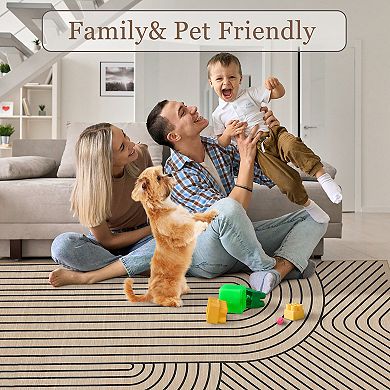 Large Rugs for Living Room Bedroom Area Rug Washable Solid Natural Accent Rug Non-Shedding Soft