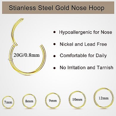 Stainless Steel Nose Hoop Set
