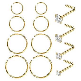 L-Shaped Nose Studs for Piercings