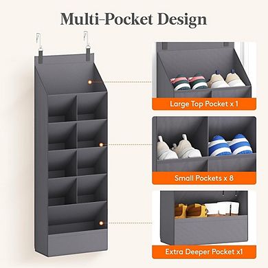 Over Door Shoe Organizer with 11 Deep Pockets Hanging Storage