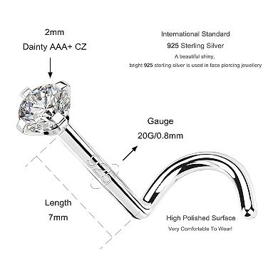 Sterling Silver Nose Stud Set