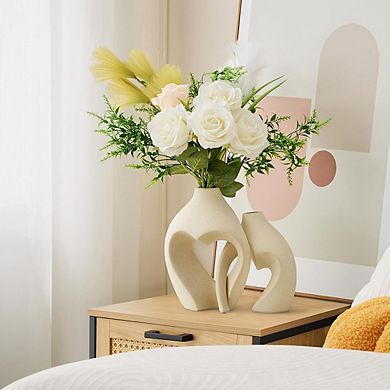 Ceramic Heart-Shaped Vase Set of 2, Minimalist Nordic Decor