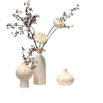 Ceramic Vase Set of 3 Textured Decorative Vases for Flowers, Durable