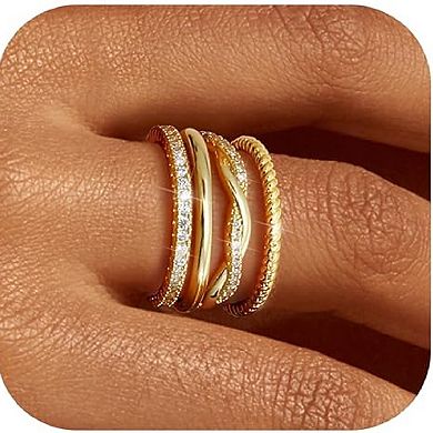 Dainty CZ Stackable Ring Set