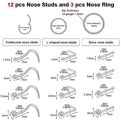 Stainless Steel Nose Ring Set