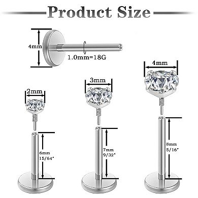 Internal Thread Stud Jewelry Set