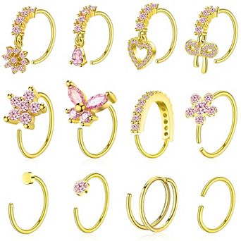 Shape Nose Hoop Set