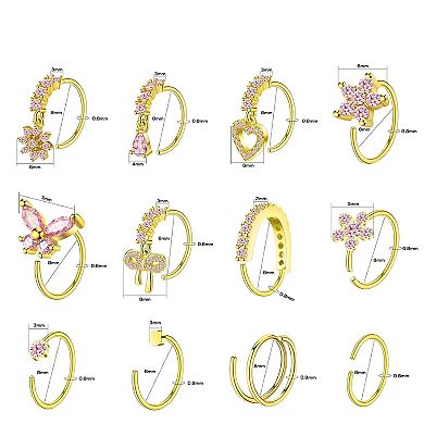 Shape Nose Hoop Set