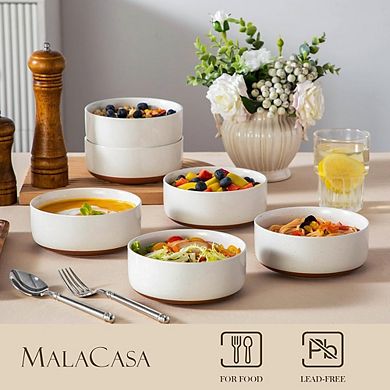 Ceramic Cereal and Soup Bowls Set Microwave & Dishwasher Safe