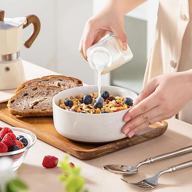 Ceramic Cereal and Soup Bowls Set Microwave & Dishwasher Safe