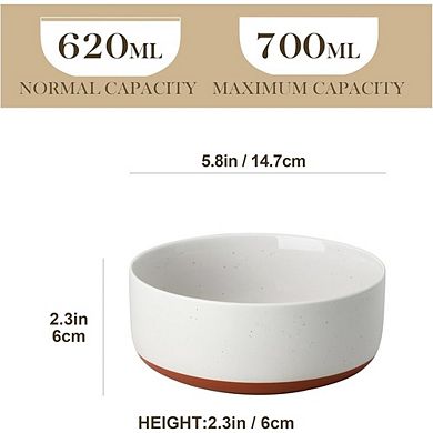 Ceramic Cereal and Soup Bowls Set Microwave & Dishwasher Safe