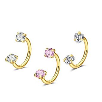 Double Gem Horseshoe Ring 18G