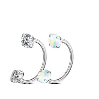 CZ Nose Stud and Hoop Set