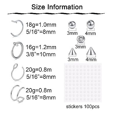 Stick-On Earring and Nose Hoops
