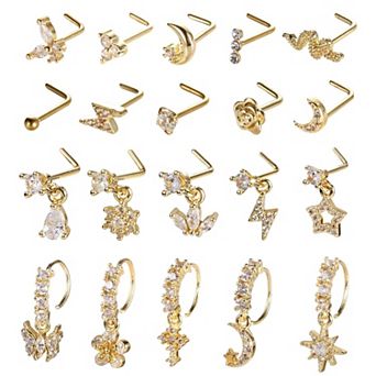 L Shape Dangle Nose Stud