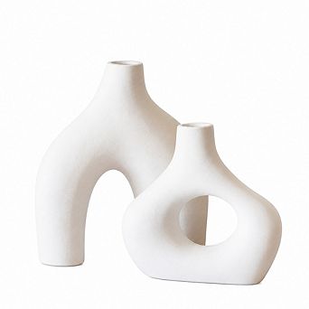 Ceramic Donut Vase Set of 2, Minimalist Nordic Decorative Vases