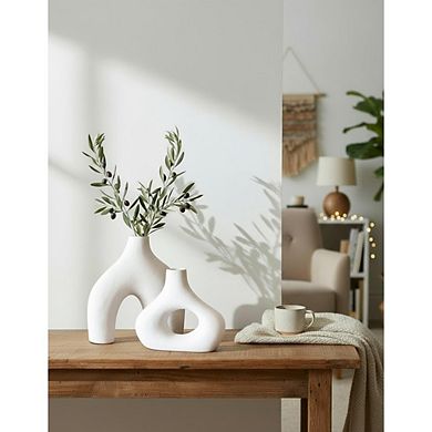 Ceramic Donut Vase Set of 2, Minimalist Nordic Decorative Vases