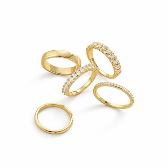 Gold Wedding Band Rings Set