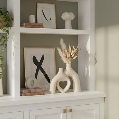 Ceramic Heart-Shaped Decorative Vase, Modern Minimalist Boho Decor