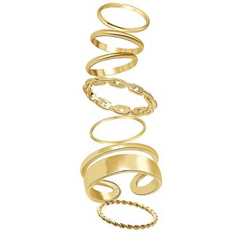 Boho Stackable Midi Rings Set