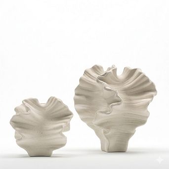 Ceramic Vase Set of 2 Decorative Vases for Flowers, Modern Boho