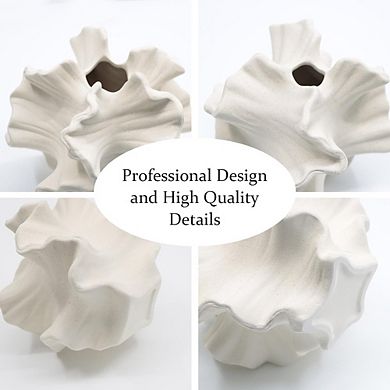 Ceramic Vase Set of 2 Decorative Vases for Flowers, Modern Boho
