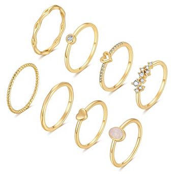 Non-Tarnish Dainty Heart CZ Rings