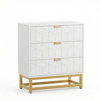 Spacious 3 Drawer Hallway Storage Cabinet - Modern Wood Chest, for Bedroom, Living Room, Entryway