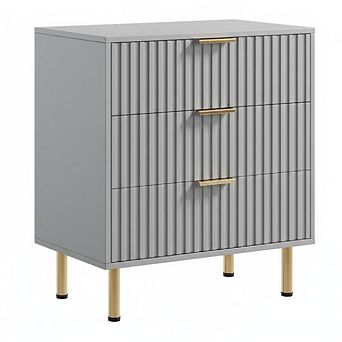 Modern 3 Drawer Dresser Wide Wooden Chest Versatile for Bedroom, Living Room