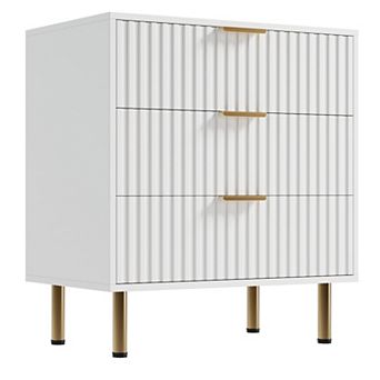 Modern 3 Drawer Dresser Wide Wooden Chest Versatile for Bedroom, Living Room