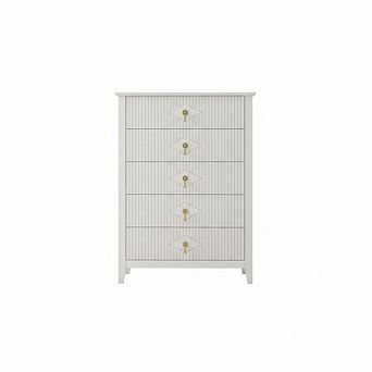 Modern 5-Drawer Dresser 42.9" Tall Wood Chest with Metal Handles for Bedroom, Living Room