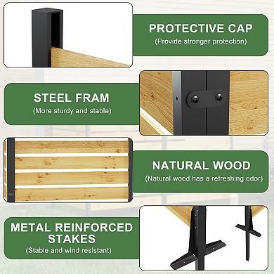 Wood Privacy Screen, Outdoor Privacy Wall for Pool Enclosure Trash Can Air Conditioner