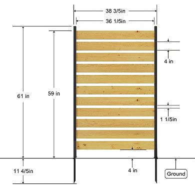 Wood Privacy Screen, Outdoor Privacy Wall for Pool Enclosure Trash Can Air Conditioner