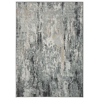 GlowSol Modern Abstract Area Rug Machine Washable Stain Resistant Non Slip Rug for Bedroom Kitchen