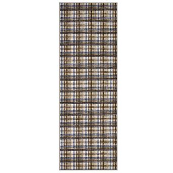 GlowSol British Plaid Area Rug Machine Washable Low Pile Non Slip for Living Room Bedroom Kitchen