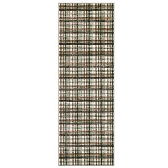 GlowSol British Plaid Area Rug Machine Washable Low Pile Non Slip for Living Room Bedroom Kitchen