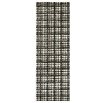 GlowSol British Plaid Area Rug Machine Washable Low Pile Non Slip for Living Room Bedroom Kitchen