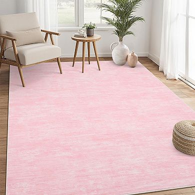 GlowSol Plain Texture Area Rug Ultra Thin Washable Non Slip Rug for Modern Living Room Bedroom