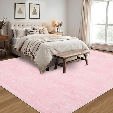 GlowSol Plain Texture Area Rug Ultra Thin Washable Non Slip Rug for Modern Living Room Bedroom