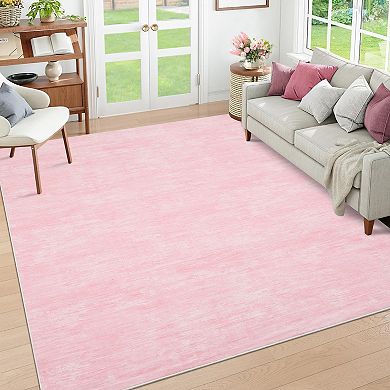 GlowSol Plain Texture Area Rug Ultra Thin Washable Non Slip Rug for Modern Living Room Bedroom