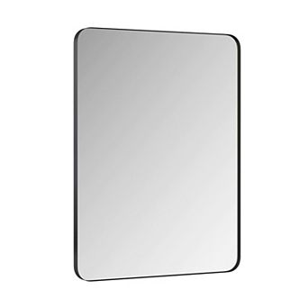 Black Rectangular Metal Frame Vanity Wall Mirror for Bathroom Living Room, 30x40 Inch