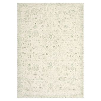 GlowSol Vintage Floral Printed Area Rug Machine Washable Non Slip Rug for Bedroom Living Room