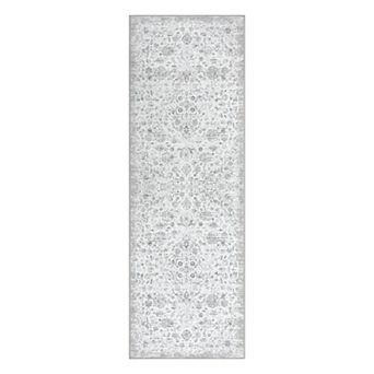 GlowSol Vintage Floral Printed Area Rug Machine Washable Non Slip Rug for Bedroom Living Room